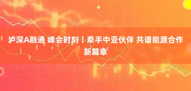 泸深A融通 峰会时刻丨牵手中亚伙伴 共谱能源合作新篇章