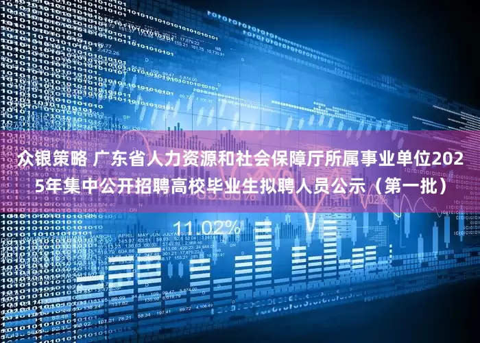 众银策略 广东省人力资源和社会保障厅所属事业单位2025年集中公开招聘高校毕业生拟聘人员公示（第一批）